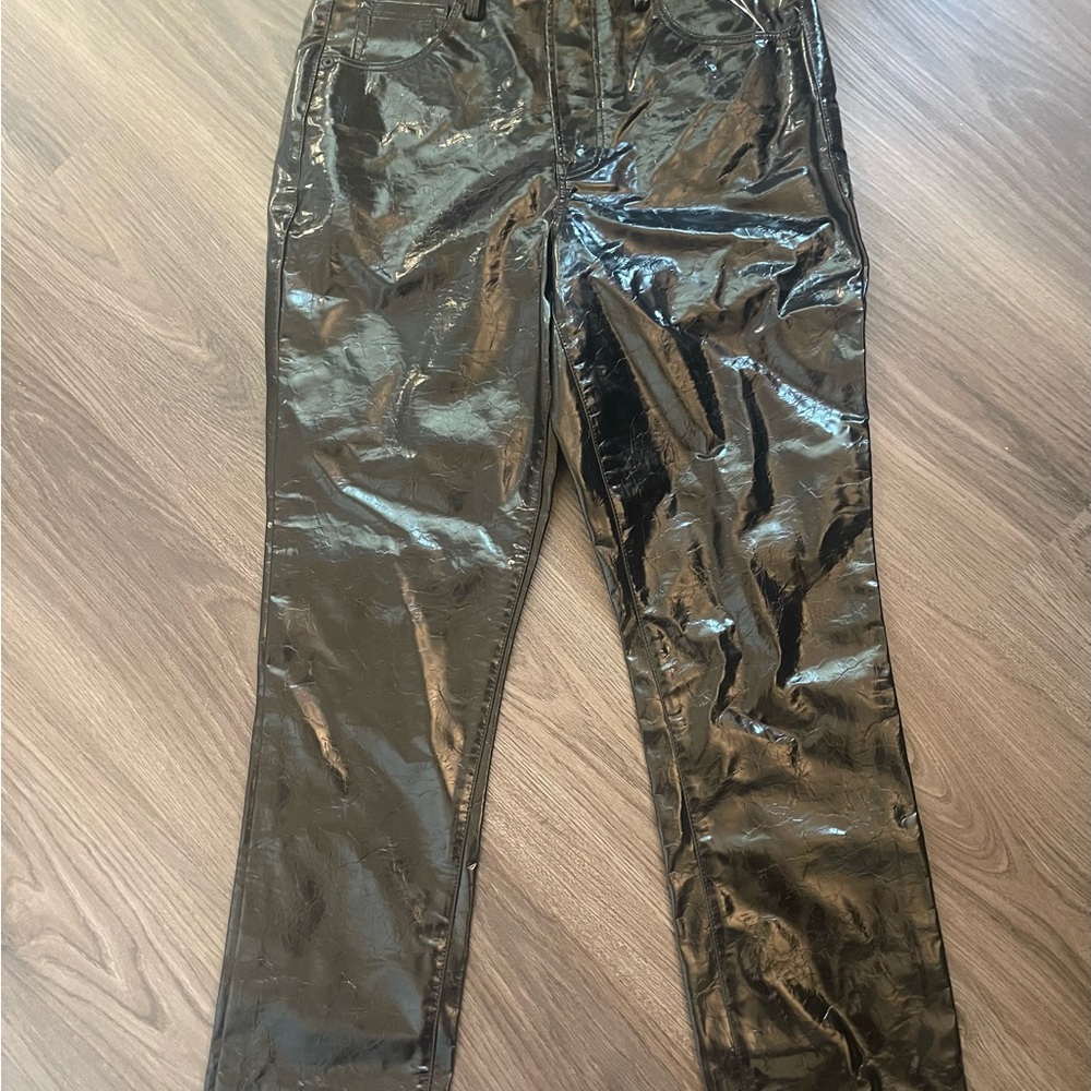 Good American Glossy Black Pants Size 2/26 NWOT